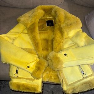 River Island Designer Faux Shearling Aviator Jacket